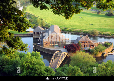 View on the hydroelectric power station Hohenstein in the Ruhr Valley, Germany, North Rhine-Westphalia, Ruhr Area, Witten Stock Photo