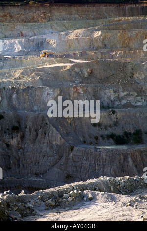 lorry at a china clay extraction site cornwall Stock Photo