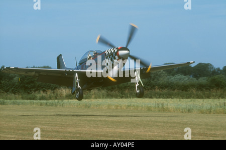 Commonwealth Aircraft Corp CA-18 Mk22 Mustang (North American) P-51D landing at Breighton Airfield Stock Photo