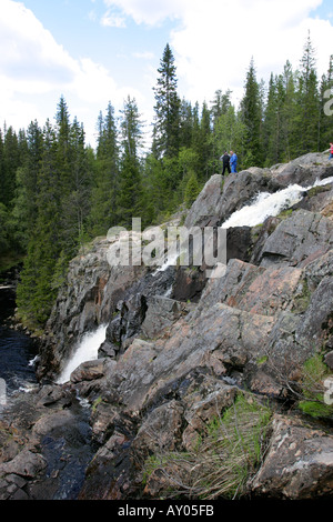 Hepoköngäs waterfall in Puolanka, Finland Stock Photo