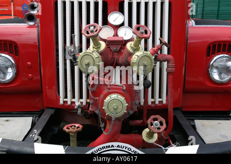 Pumps Of An Old Fire Truck Stock Photo - Alamy