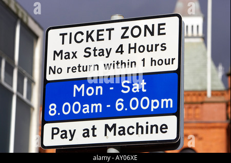 on street parking restriction area ticket zone sign monday to