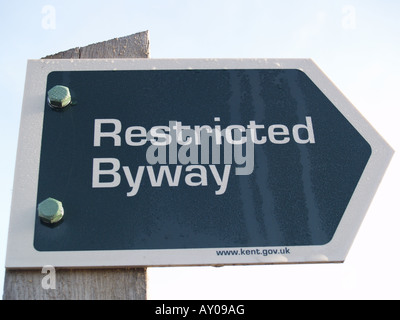 green footpath information sign pointing metal aylesford kent Stock Photo