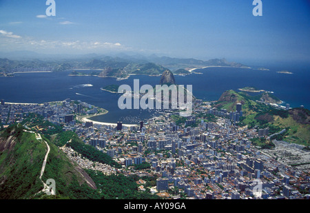 Rio de Janeiro View of the Sugarloaf across Botafogo bay Pao de Acucar Stock Photo