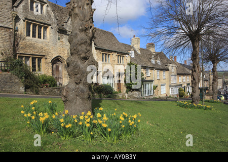 A spring day in the High Street at Burford Stock Photo
