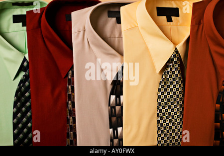 Row of dress shirts Stock Photo