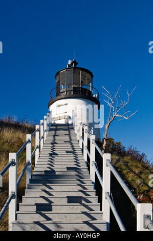 Owl s Head Lighthouse in Owl s Head Light State Park Maine Stock Photo