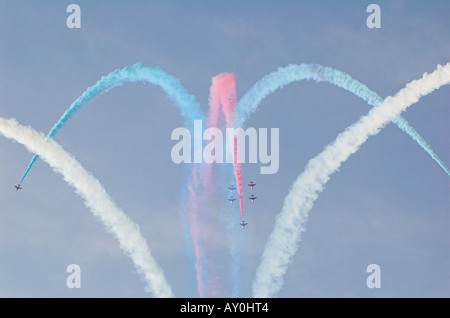 Red Arrows display team at the Southport Airshow Stock Photo