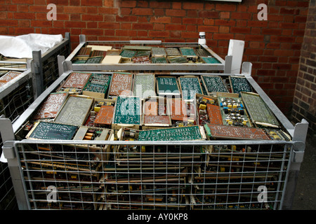 Electronic Waste in Skips Ready for Disposal Circuit boards from redundant equipment Stock Photo