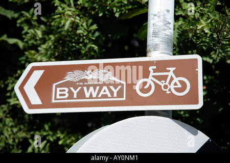 Byway and Cycle Route Sign Stock Photo