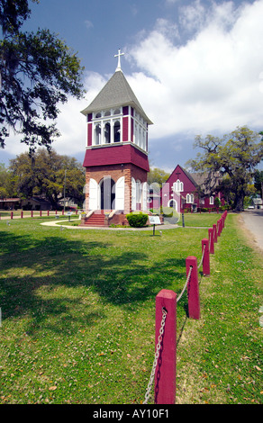 Old bell tower and the Church of the Redeemer in Biloxi Mississippi USA Stock Photo