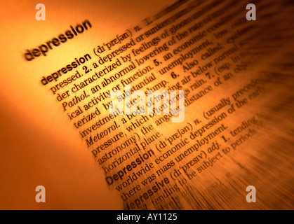 Dictionary definition of depression Stock Photo Alamy