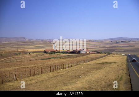 South Africa Nelson Mandela's home viewed from the national road in the Qunu area Eastern Cape old Transkei Stock Photo