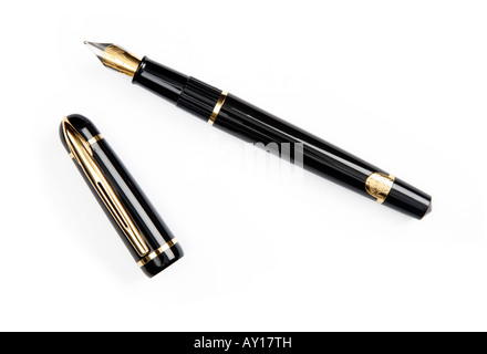 Quality fountain pen isolated on white background shot in studio with a 21 1 megapixel camera Stock Photo