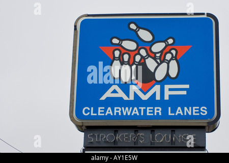 AMF Bowling Center Sign Stock Photo