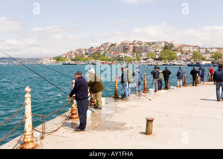 Men fishing on the Bosphorus Strait in Istanbul, Turkey Stock Photo - Alamy