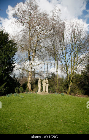 Three Standing Figures sculpture by Henry Moore in Battersea Park, Battersea, London Stock Photo