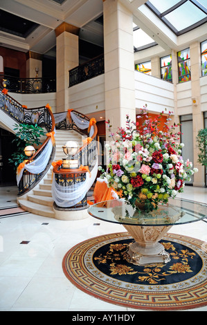 Lobby of Anting Villa Hotel, Shanghai. This is a hotel in the French Concession area of Shanghai, China. Stock Photo