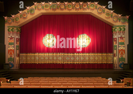 Curtain and proscenium KiMo Theater circa 1927 Pueblo Deco Picture Palace Albuquerque New Mexico Stock Photo