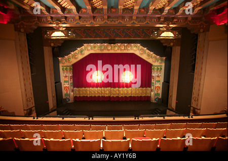 Stage and seats in restored KiMo Theater circa 1927 Pueblo Deco Picture Palace Albuquerque New Mexico Stock Photo