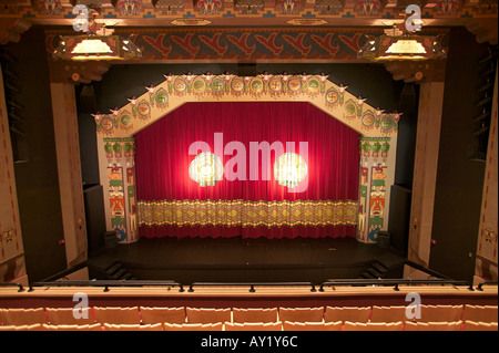 Stage and seats in restored KiMo Theater circa 1927 Pueblo Deco Picture Palace Albuquerque New Mexico Stock Photo