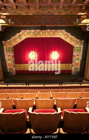 Stage and seats in restored KiMo Theater circa 1927 Pueblo Deco Picture Palace Albuquerque New Mexico Stock Photo