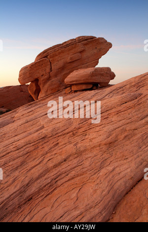 Rock Formations in Valley of Fire State Park, Nevada, USA Mohave Desert Stock Photo