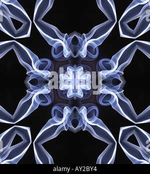 kaleidoscope kaleidoscopic art arty design pattern form structure motif colour color horizontal black gothic detail illustration Stock Photo