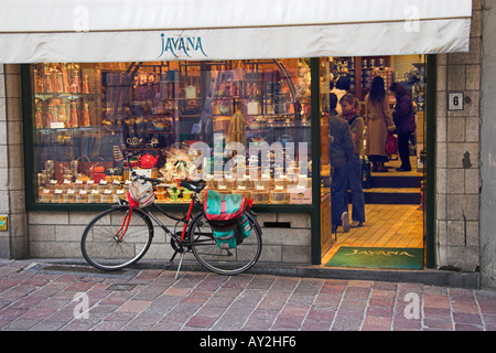 Javana tea and coffee shop Steenstraat Brugge Belgium city travel Stock Photo