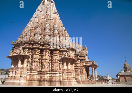 Shri Taranga Teerth, Jain temple on Taranga hill, Gujarat, India.  Built in 1200 AD. Stock Photo