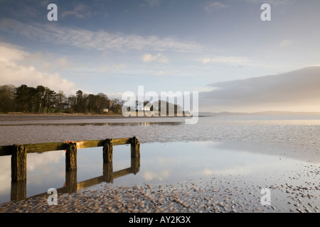 Early morning at Aldingham on the Furness Peninsula overlooking Morecambe Bay Stock Photo