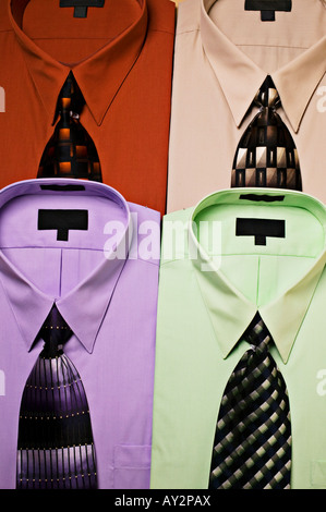 Close up of four dress shirts Stock Photo