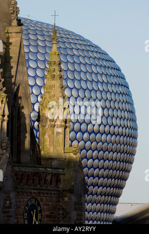 UK england Birmingham selfridges and st martins church daytime Stock Photo
