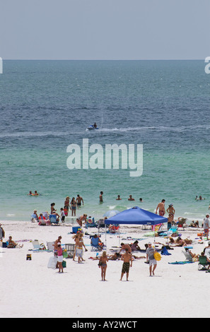 Clearwater Beach, Florida - May 2007: Tourists enjoying the popular