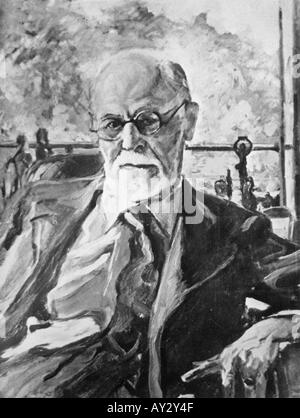 Portrait of Sigmund Freud (1856-1939), 1926. Artist: Schmutzer ...
