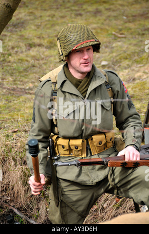 war reenactment event Crich forties weekend Peak District Derbyshire England UK Stock Photo