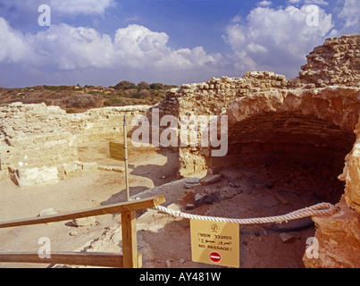 Israel Herzelia The remains of the old crusader fort of Apolonia AKA Arsuf Apollonia is an archaeological park Stock Photo