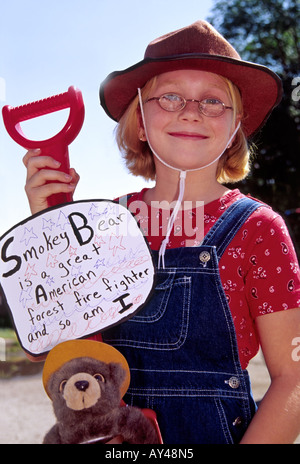 A Smokey Bear fan takes part in the 4th of July festivities in Capitan, New Mexico. Stock Photo