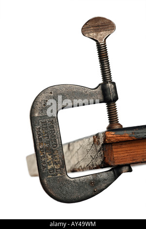 old steel c clamp Stock Photo