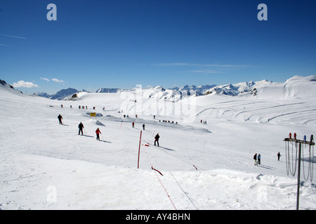 General view of ski slopes in Austrian ski resort of Zell am Zee, Austria. Stock Photo