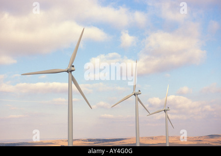 Wind turbines in a wind Farm Stock Photo