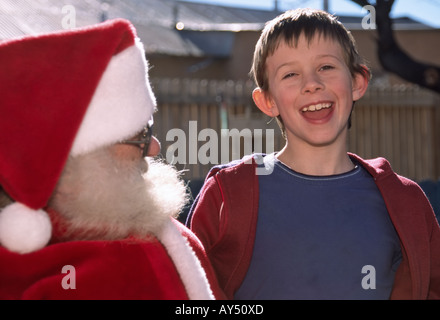 Direct from the North Pole, Richard Rumph fills in for Santa Claus at the Cowboy Christmas celebration in Capitan, New Mexico. Stock Photo