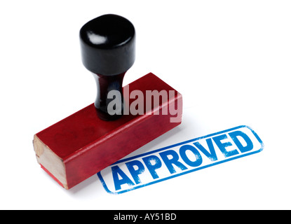 APPROVED rubber stamp Stock Photo