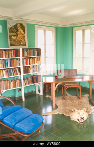 Library in Hemingway Home Cuba Stock Photo