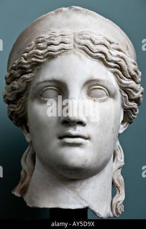 Marble bust of the Goddess Juno the protector of the Roman state Stock Photo
