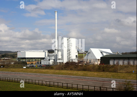 Steven's Croft Power Station , 44 mw . , wood burning power station , Lockerbie , Dumfries and Galloway , Scotland. Stock Photo