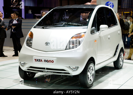 Tata Nano European launch at a Motor Show 2008 Stock Photo