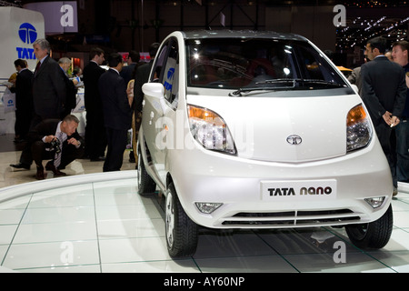 Tata Nano European launch at a Motor Show 2008 Stock Photo
