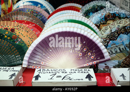 Traditional Spanish fans, Madrid, Spain Stock Photo