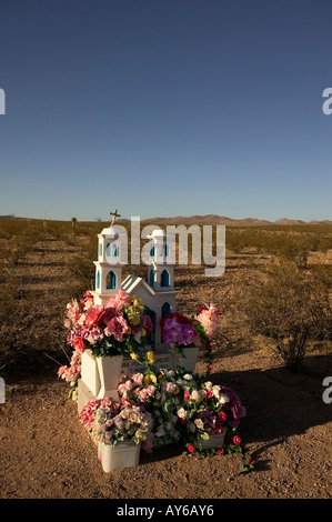 Roadside memorial in New Mexico USA Stock Photo